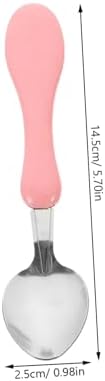 KICHOUSE 4pcs Cartoon Utensils Set with Silicone Handles