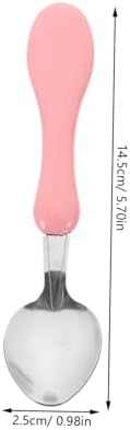 DECHOUS 4pcs Pink Cartoon Fork Spoon Set