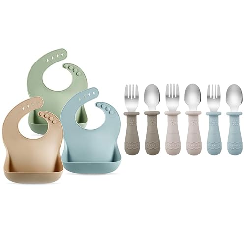 PandaEar Feeding Bibs Utensils Set