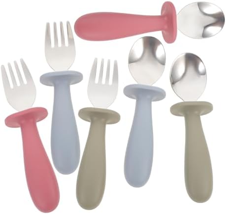 BIUDECO 6Pcs Reusable Spoon Fork Set for Baby Self Feeding