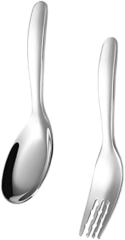 2PCS Stainless Steel Training Fork and Spoon Set for Babies