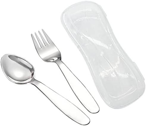 VANRA 2-Piece Kids Fork Spoon Set with Travel Case
