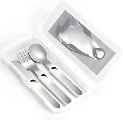 Cute Penguin Print Flatware Set with Travel Case 1