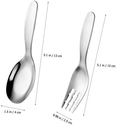 HONMEET 316 Stainless Steel Fork Spoon Set Self Feeding Utensils