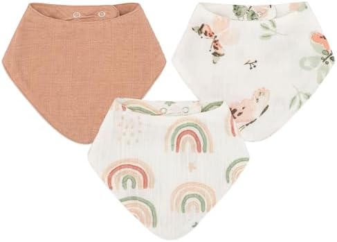 Crane Baby Muslin Baby Bib Set for Boys and Girls