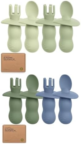 KeaBabies 4-Pack Silicone Baby Spoons and Forks Set