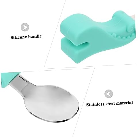 ORFOFE Stainless Steel Fork and Spoon Set for Baby Self Feeding
