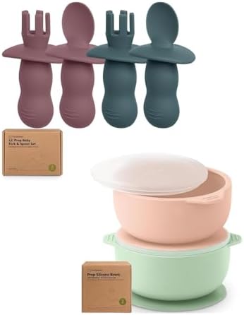 KeaBabies 4-Pack Silicone Feeding Set with 2-Pack Suction Bowls 1