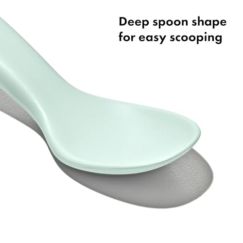 OXO Tot Plastic Fork and Spoon Set Opal and Blossom