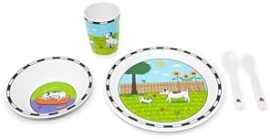 Dog Bamboo Dish Set by Jack Rabbit Creations 5 Piece Kids Tableware Set