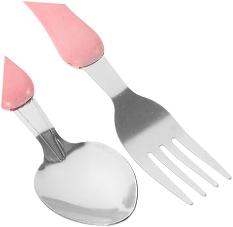 VOSAREA 4pc Baby Silicone Handle Flatware Set