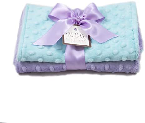 MEG ORIGINAL Lavender Aqua Burp Cloth Set of 2 1