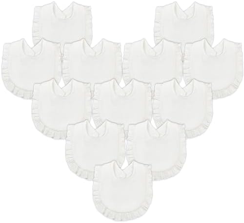 MUSBUY 12-Pack Muslin Baby Bibs for Teething and Drooling
