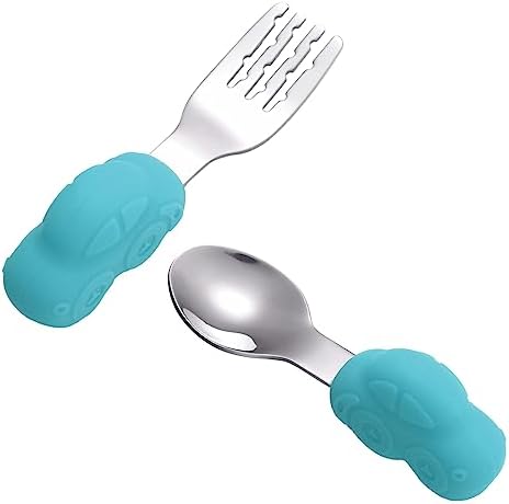 Hoement Stainless Steel Spoon and Fork Set 1 Pair