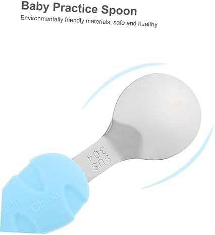 MOBUTOFU Training Fork Spoon Set with Fish Design for Self Feeding