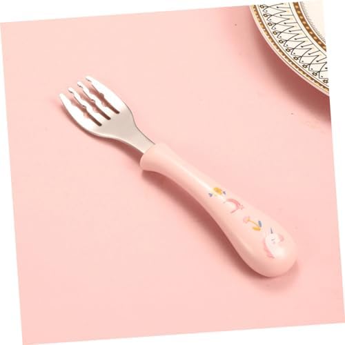 GLSTOY 3-Piece Cartoon Stainless Steel Fork Spoon Set