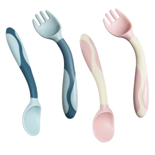Toyvian 2-Piece Bendable Fork Spoon Set