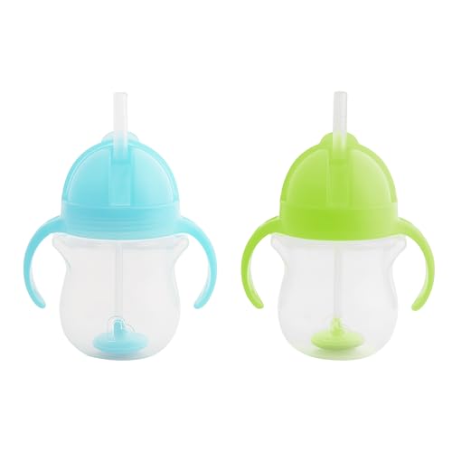Munchkin Any Angle Weighted Straw Cup Set 2 Count BlueGreen