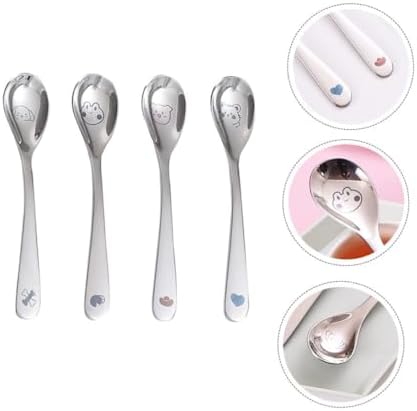 4pcs Stainless Steel Cartoon Spoons Set for Babies