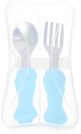 MOBUTOFU Training Fork Spoon Set with Fish Design for Self Feeding