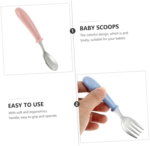 6Pcs Stainless Steel Flatware Set for Baby and Infant Feeding