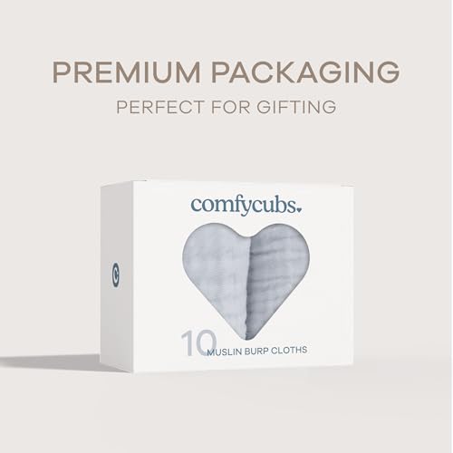 Comfy Cubs Muslin Burp Cloths 20 x 10 Pack of 10