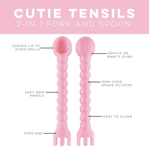 Ryan Rose Cutie Tensils Baby Spoon and Fork 2 Pack Ballet 1