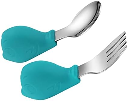 VOSAREA Training Fork and Spoon Set 2pcs for Babies