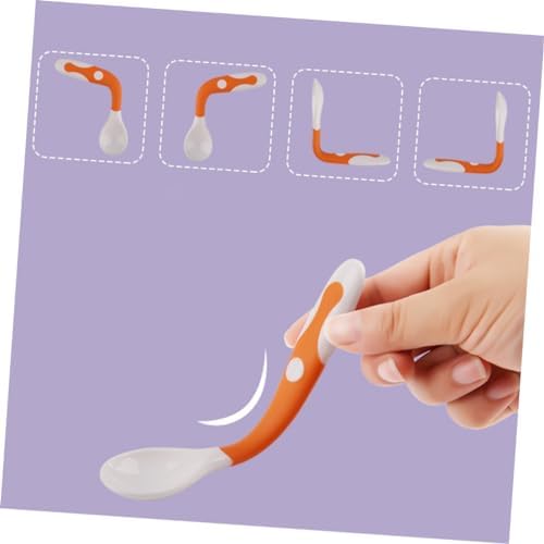 ORFOFE 4 Pcs Bending Fork Spoon Set for Safe Feeding 1