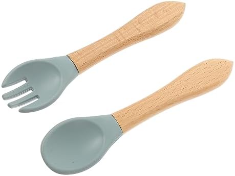 SHOWERORO Fork and Spoon Set for Safe Baby Feeding