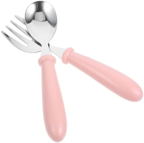NAMOARLY Baby Self Feeding Spoon and Fork Set with Case