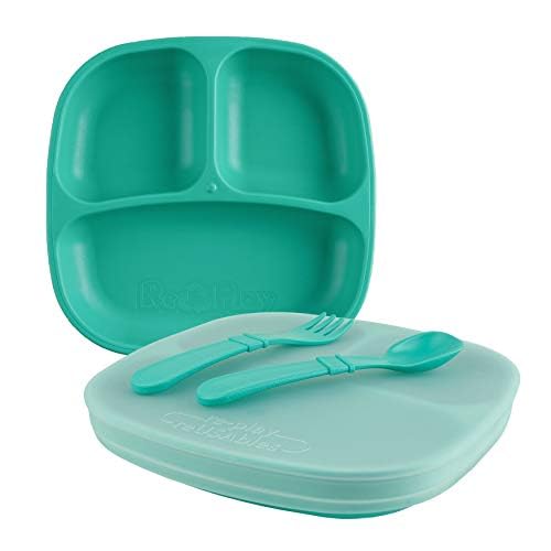 Re-Play 5 Piece Toddler Feeding Set - Eco-Friendly Stackable Durable
