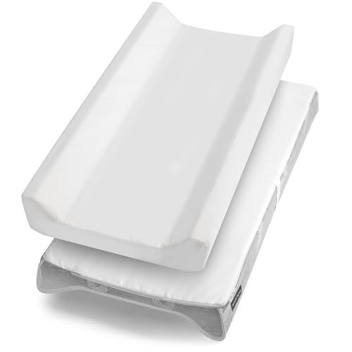 Contoured Baby Changing Pad with Waterproof Covers and Safety Straps