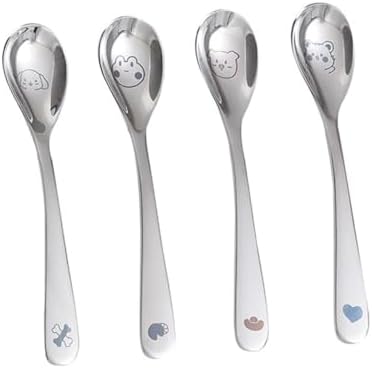 4pcs Stainless Steel Cartoon Spoons Set for Babies