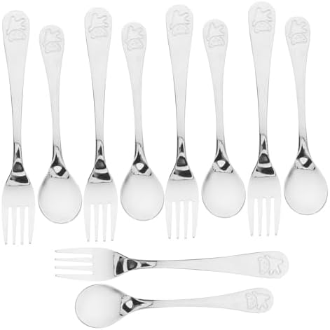 SOESFOUFU Utensil Set 5 Forks 5 Spoons Dishwasher Safe