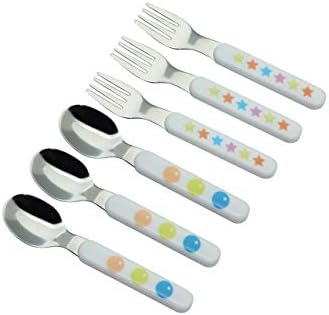 Annova Kids Silverware 6 Piece Set with Dino Star Patterns 1