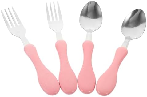 VINTORKY 4PCS Cartoon Silicone Handle Tableware Set