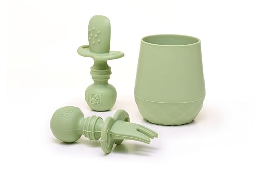 Tooshka Baby Utensil Set 3 pcs Self Feeding Spoons and Tiny Cup