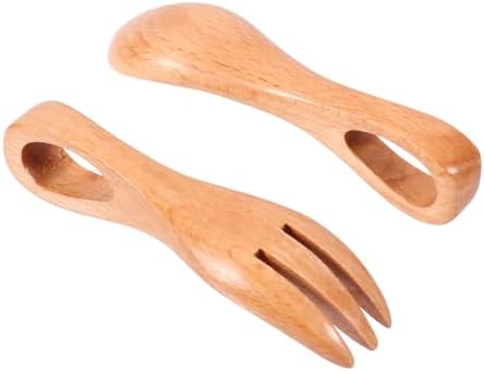 OKUMEYR Wooden Kids Cutlery Set with Spoon and Fork
