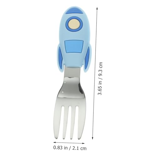 MERRYHAPY 2pcs Silicone Handle Training Utensils Set 1