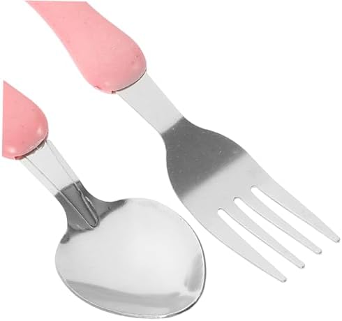 VINTORKY 4PCS Cartoon Silicone Handle Tableware Set