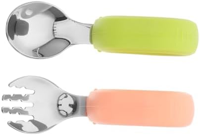 Anneome Stainless Steel Silicone Feeding Utensils Set