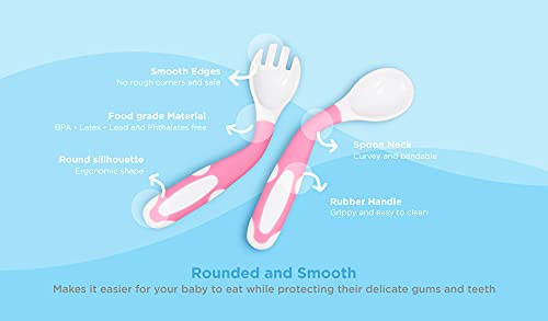 Bendable Baby Toddler Fork Spoon Set 2 Sets BluePink