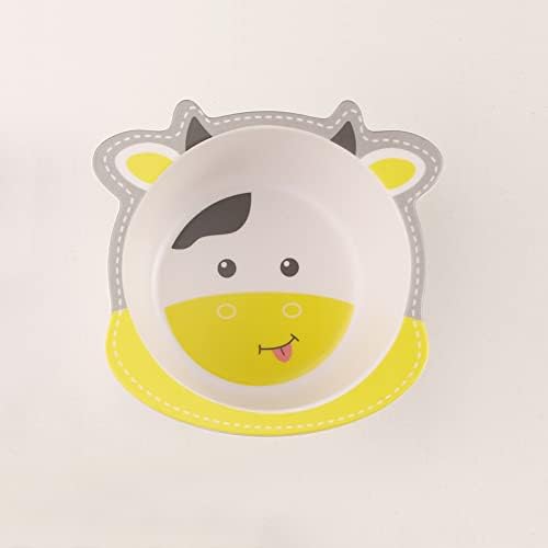 Kids Bamboo Dinnerware Set 5 Pcs Cow Design