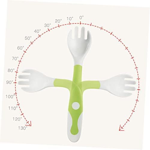 Hoement 4 Pcs Bending Cutlery Set for Baby