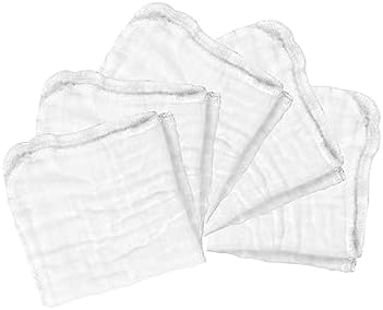 Green Sprouts Organic Cotton Muslin Face Cloths 5-Pack White Set