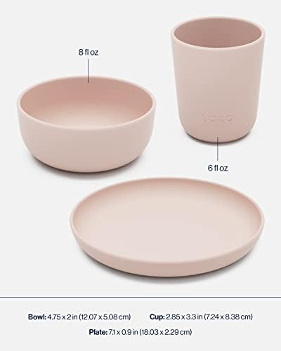 Lalo Big Bites Kids Dinnerware Set - 5 Pieces Dishwasher Safe BPA Free Grapefruit