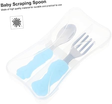 MOBUTOFU Training Fork Spoon Set with Fish Design for Self Feeding