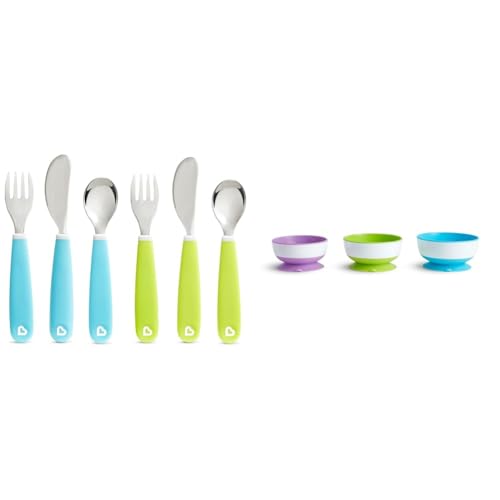Munchkin Splash 6pc Toddler Utensil Set with 3pc Suction Bowls