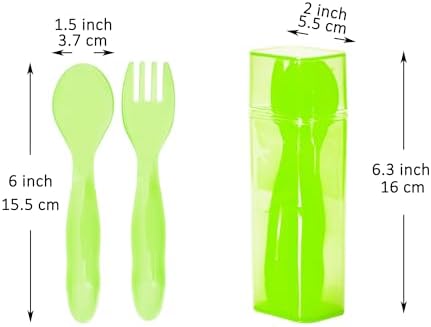 Youngever 6-Pack Rainbow Plastic Toddler Utensils with Case